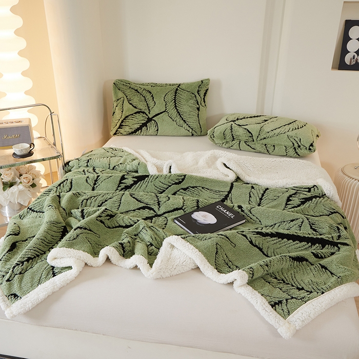 91家纺网 家纺一手货源 找家纺 （总）楼兰公主 2025新款阳离子羊羔绒蕉叶绒毯双层毛毯毯子