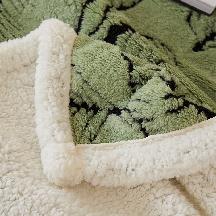 91家纺网 家纺一手货源 找家纺 （总）楼兰公主 2025新款阳离子羊羔绒蕉叶绒毯双层毛毯毯子