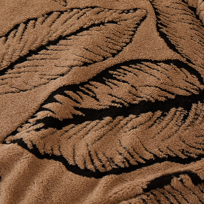 91家纺网 家纺一手货源 找家纺 楼兰公主 2025新款阳离子羊羔绒蕉叶绒毯双层毛毯毯子 蕉叶绒-咖