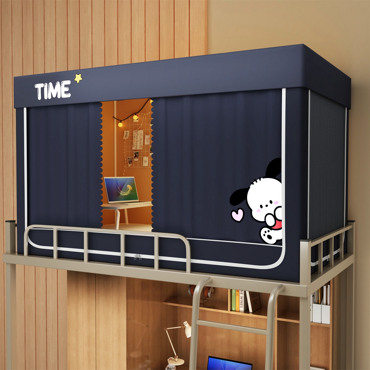 91家纺网 家纺一手货源 找家纺 佳梦家纺 2025新款学生坐床烫画蚊帐 爱心元宝