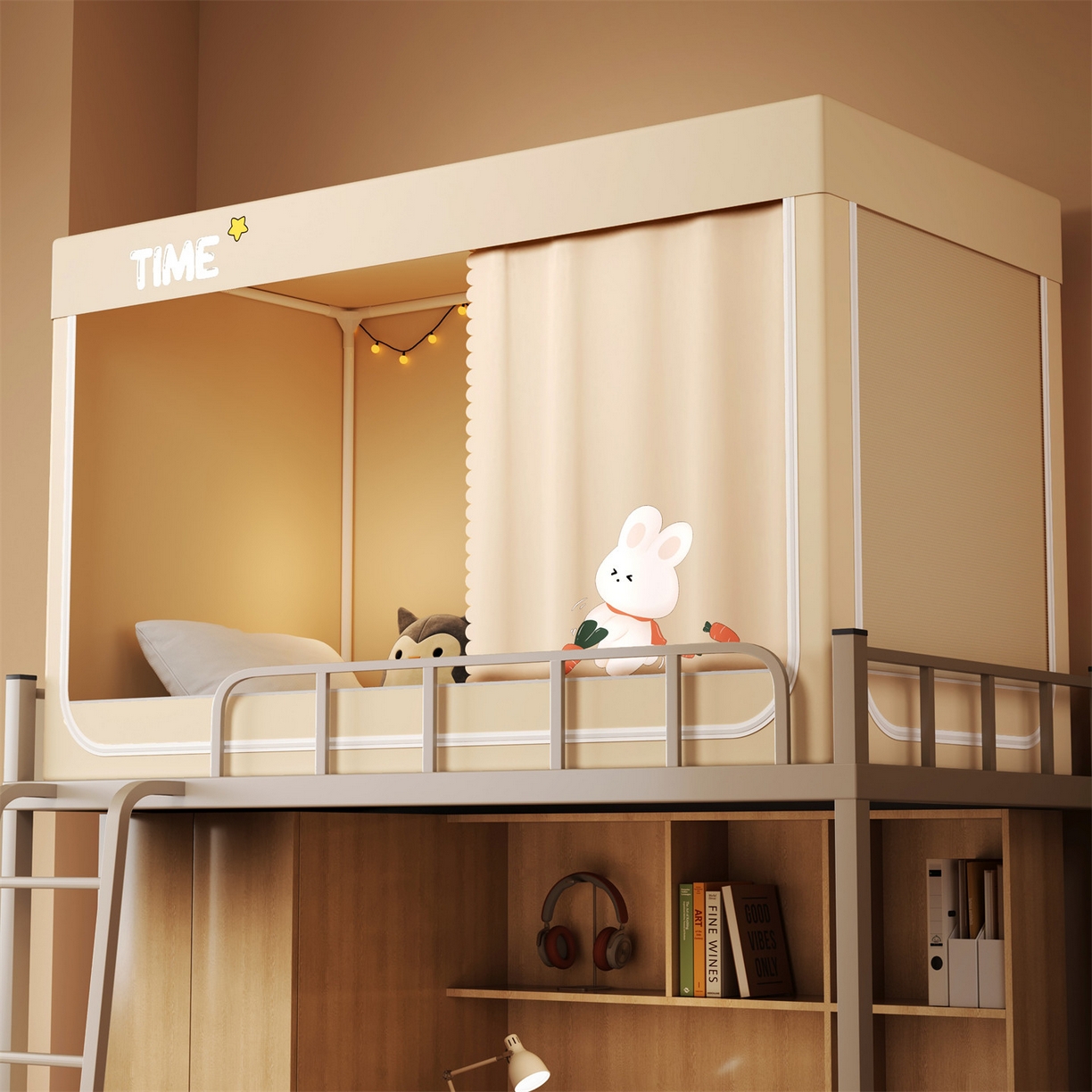 佳梦家纺 2025新款学生坐床烫画蚊帐 小白