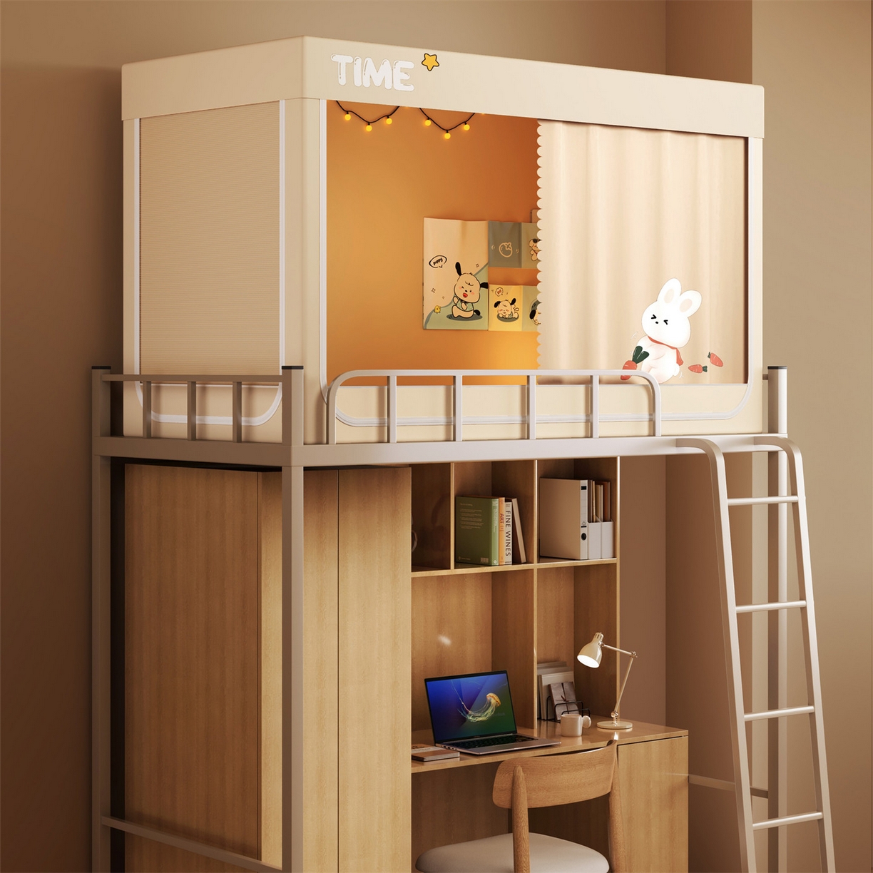 91家纺网 家纺一手货源 找家纺 佳梦家纺 2025新款学生坐床烫画蚊帐 小白