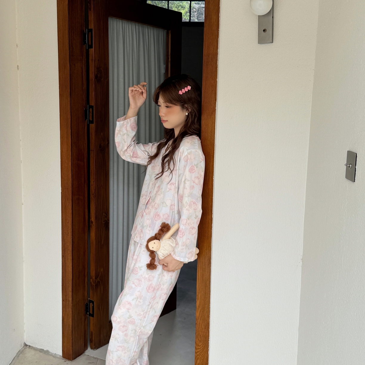 91家纺网 家纺一手货源 找家纺  纽约生活 2025新款有氧纱V领套装（会员-5） 梨月白