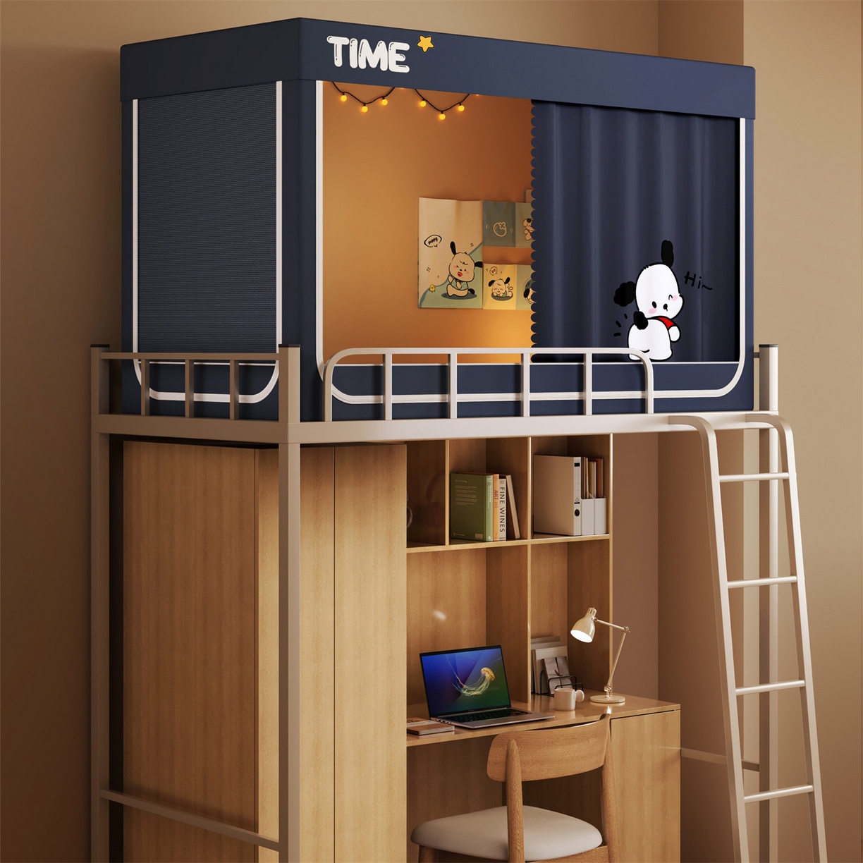 91家纺网 家纺一手货源 找家纺 佳梦家纺 2025新款学生坐床烫画蚊帐 小招财