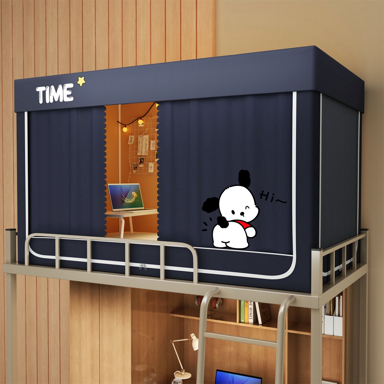 91家纺网 家纺一手货源 找家纺 佳梦家纺 2025新款学生坐床烫画蚊帐 小招财