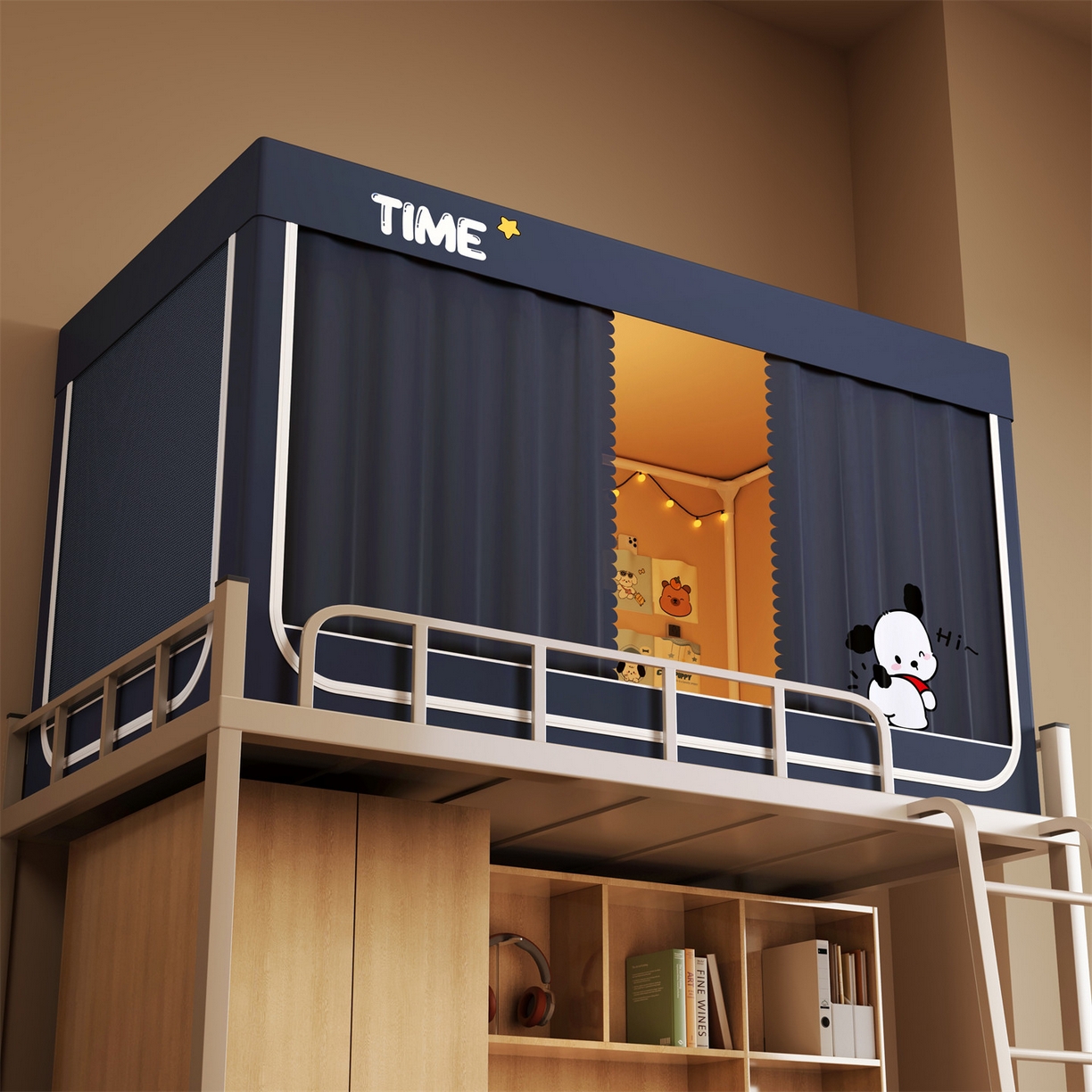 91家纺网 家纺一手货源 找家纺 佳梦家纺 2025新款学生坐床烫画蚊帐 小招财