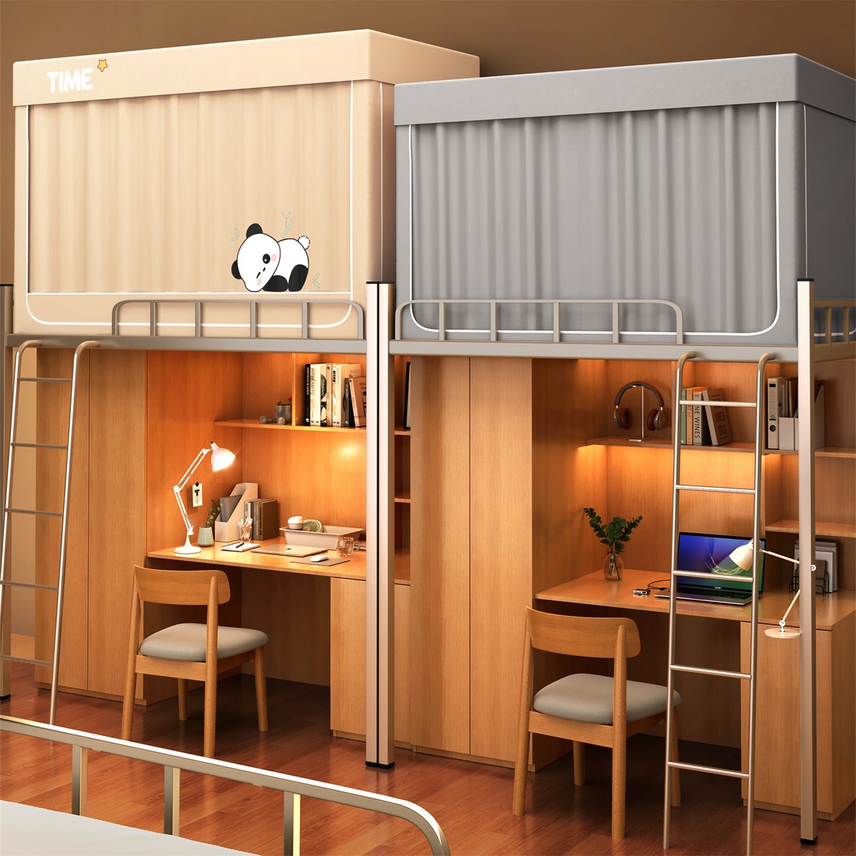 91家纺网 家纺一手货源 找家纺 佳梦家纺 2025新款学生坐床烫画蚊帐 熊猫花花