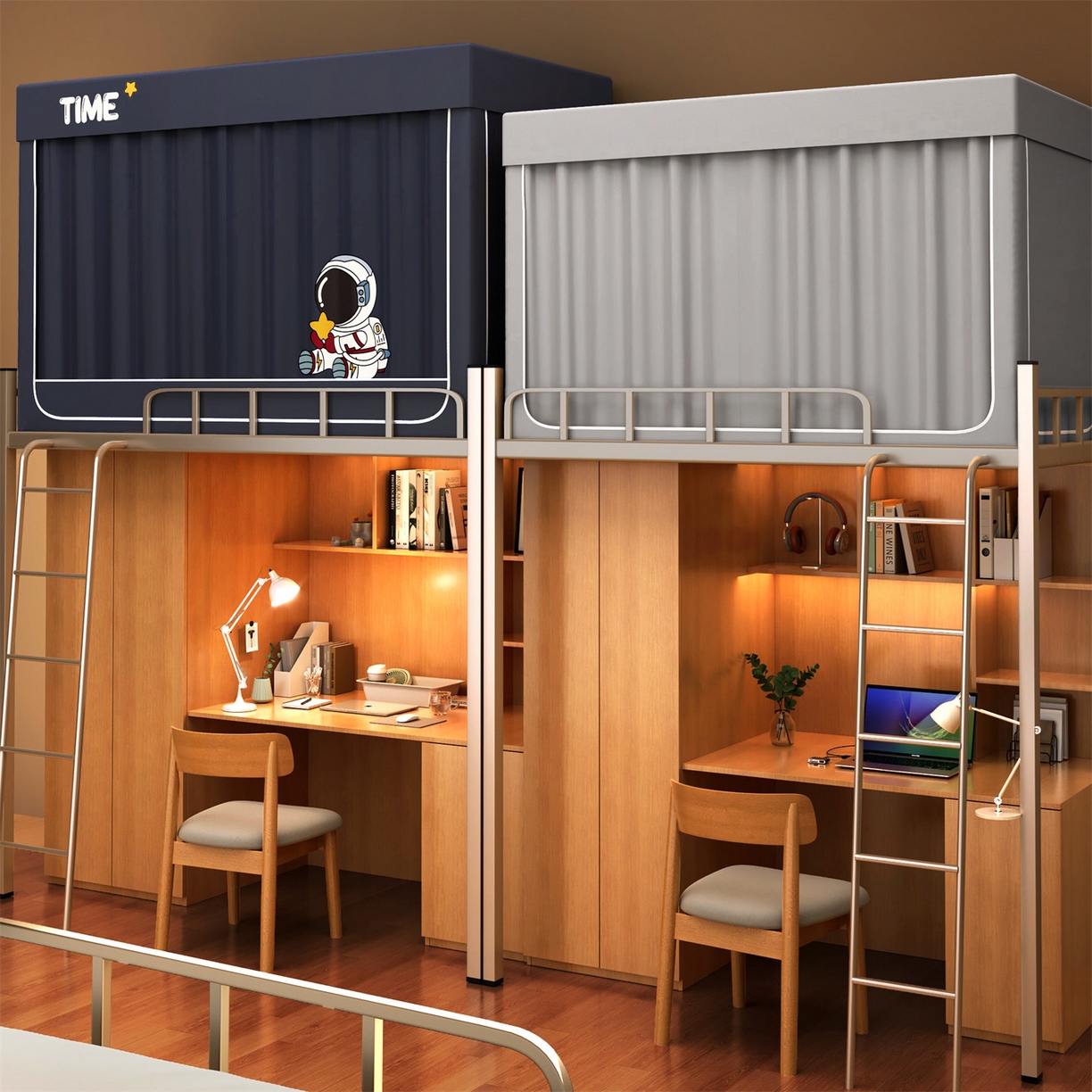 91家纺网 家纺一手货源 找家纺 佳梦家纺 2025新款学生坐床烫画蚊帐 宇航员-深灰