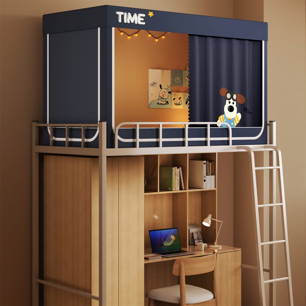 91家纺网 家纺一手货源 找家纺 佳梦家纺 2025新款学生坐床烫画蚊帐 掌门狗