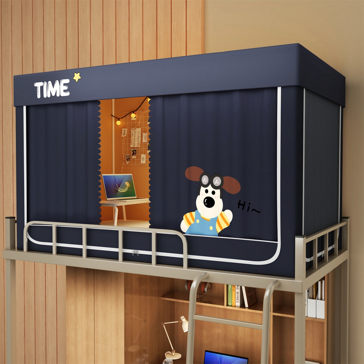 91家纺网 家纺一手货源 找家纺 佳梦家纺 2025新款学生坐床烫画蚊帐 掌门狗