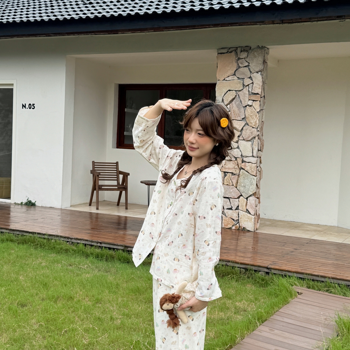 91家纺网 家纺一手货源 找家纺  纽约生活 2025新款有氧纱V领套装（会员-5） 软萌游园会