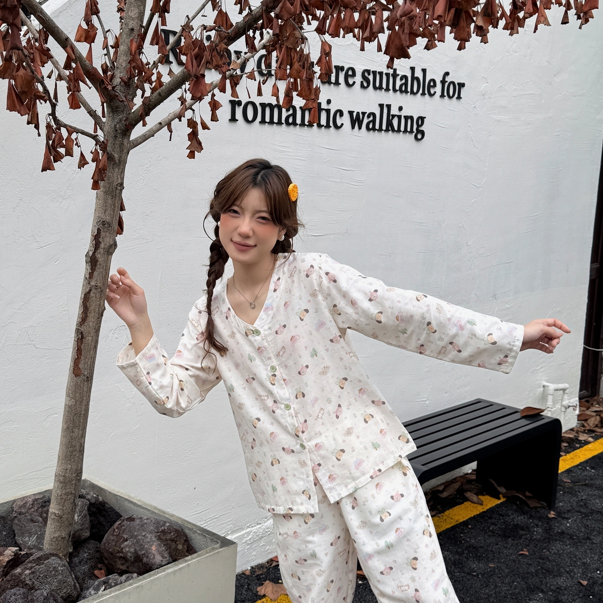 91家纺网 家纺一手货源 找家纺  纽约生活 2025新款有氧纱V领套装（会员-5） 软萌游园会