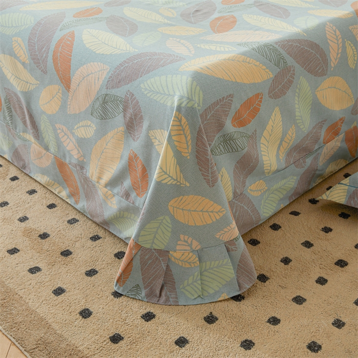 91家纺网 家纺一手货源 找家纺 缦彩 （支持一件定制）2024新款全棉被套加厚生态磨毛学生单被套纯棉被罩 春熙-蓝