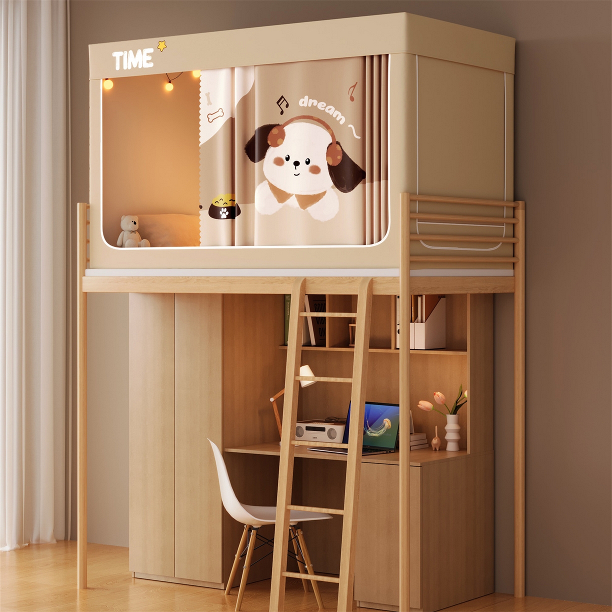 91家纺网 家纺一手货源 找家纺 佳梦家纺 2025新款学生坐床蚊帐-印花系列 简单爱