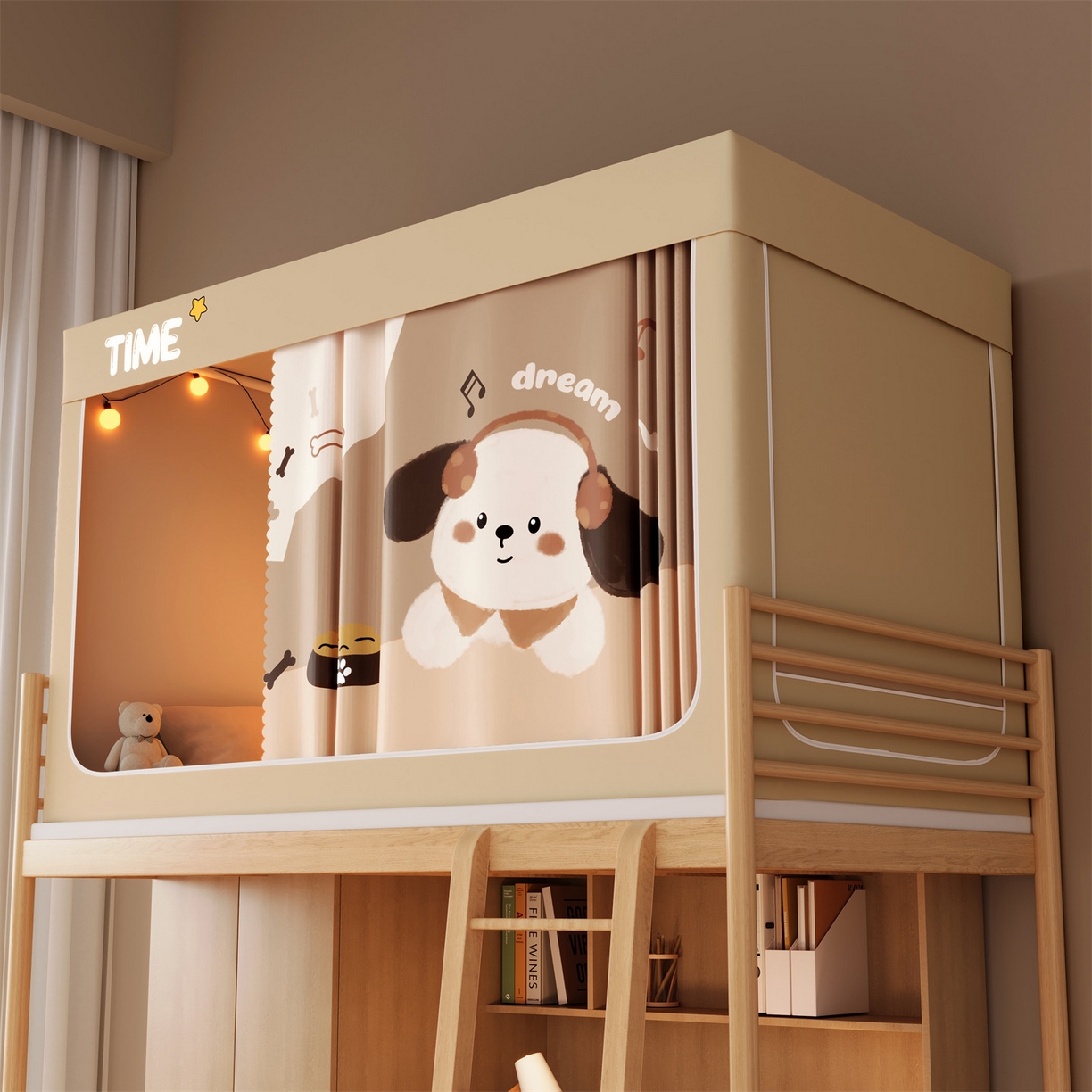 91家纺网 家纺一手货源 找家纺 佳梦家纺 2025新款学生坐床蚊帐-印花系列 简单爱