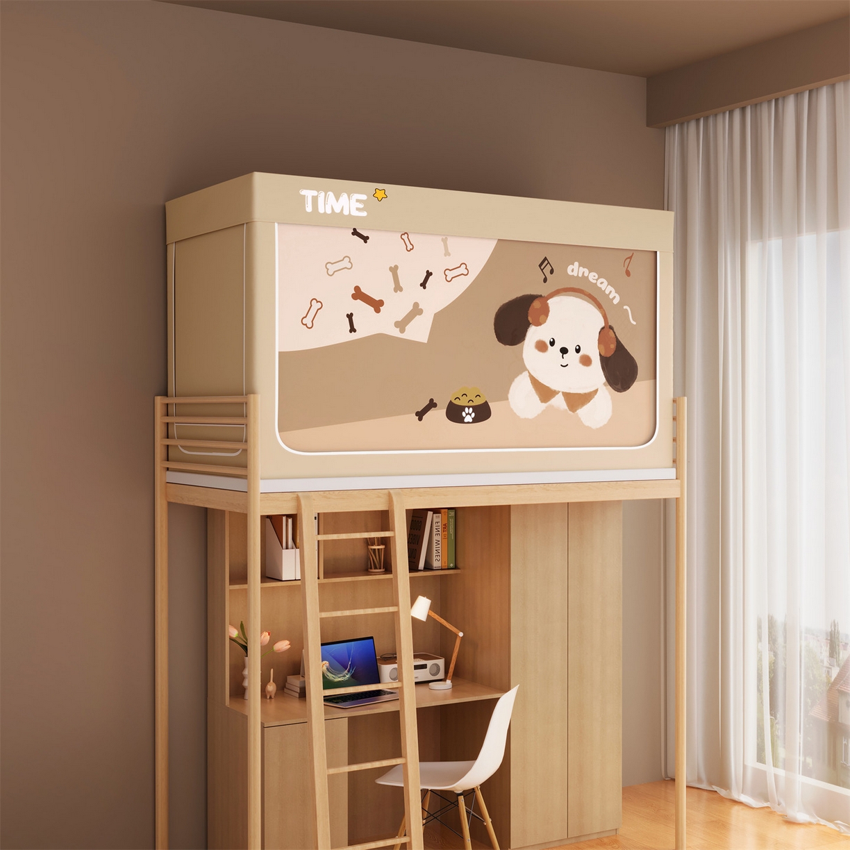 91家纺网 家纺一手货源 找家纺 佳梦家纺 2025新款学生坐床蚊帐-印花系列 简单爱