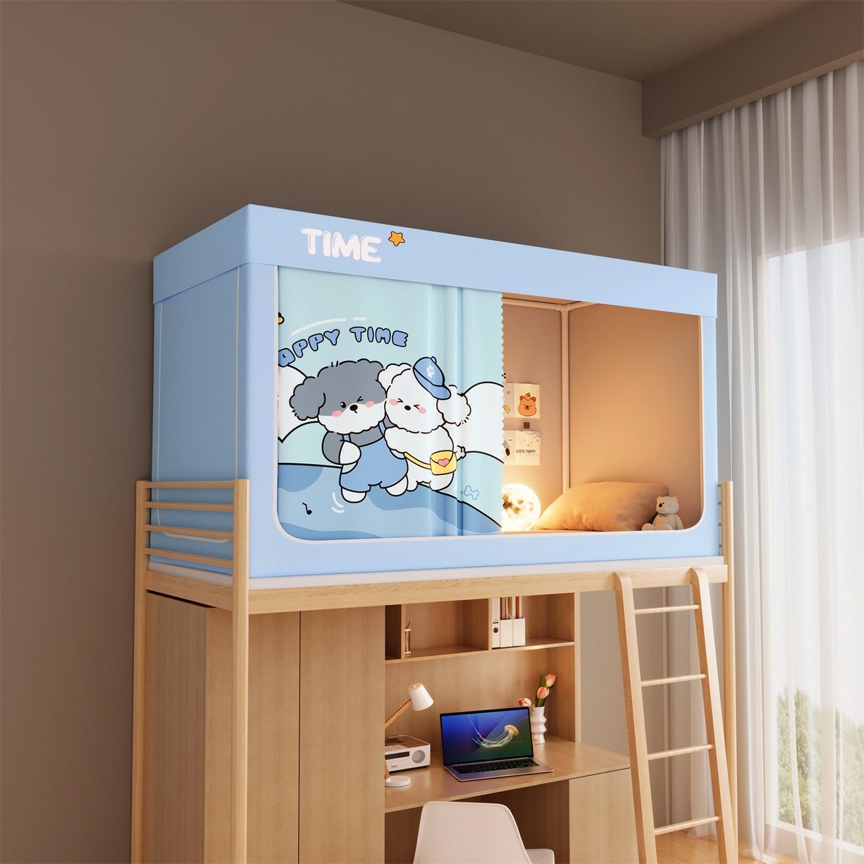 91家纺网 家纺一手货源 找家纺 佳梦家纺 2025新款学生坐床蚊帐-印花系列 旅游搭子