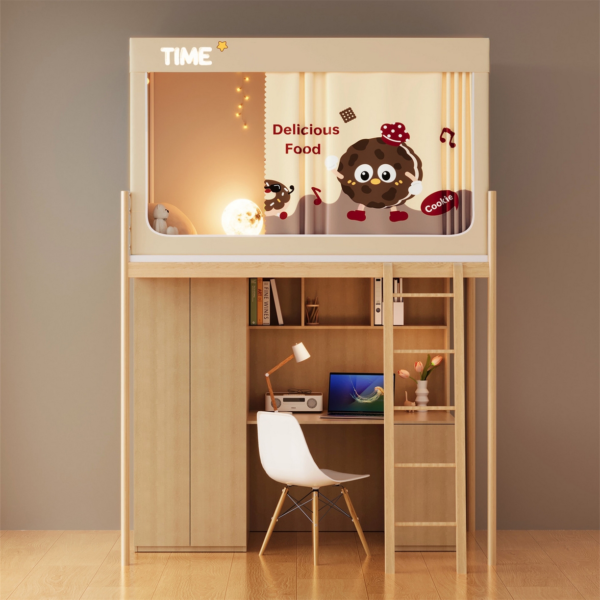 91家纺网 家纺一手货源 找家纺 佳梦家纺 2025新款学生坐床蚊帐-印花系列 甜甜圈家族