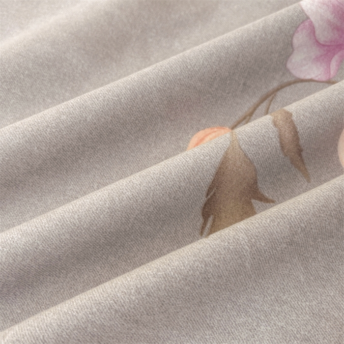 91家纺网 家纺一手货源 找家纺 缦彩 （支持一件定制）2024新款全棉被套加厚生态磨毛学生单被套纯棉被罩 花艺清梦灰