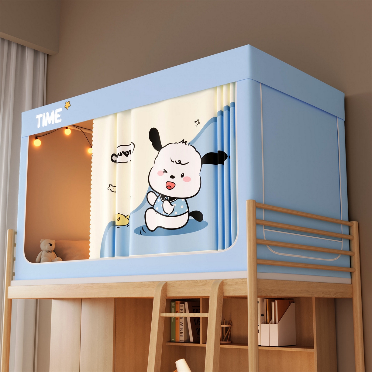 91家纺网 家纺一手货源 找家纺 佳梦家纺 2025新款学生坐床蚊帐-印花系列 无忧无虑