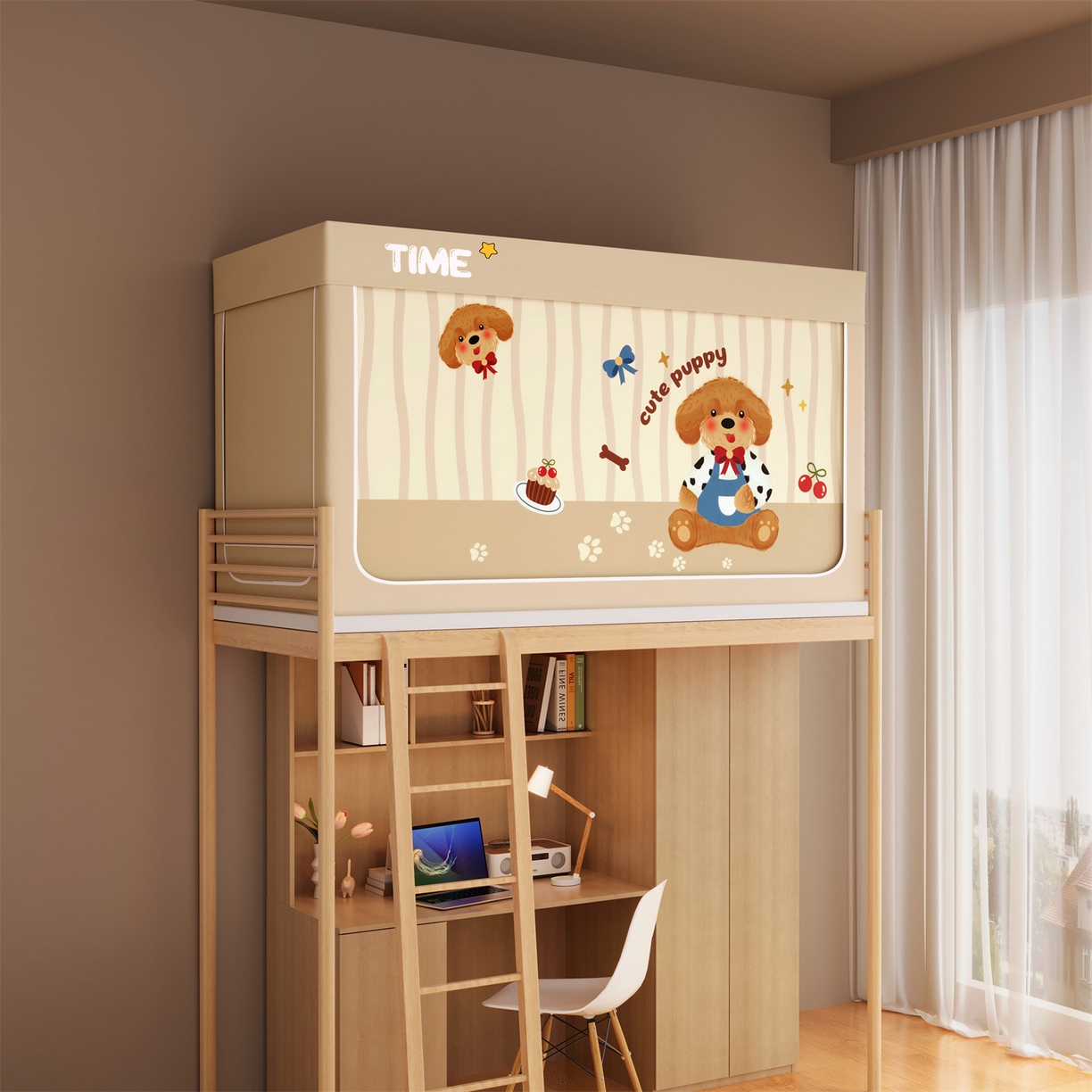 91家纺网 家纺一手货源 找家纺 佳梦家纺 2025新款学生坐床蚊帐-印花系列 小吃货