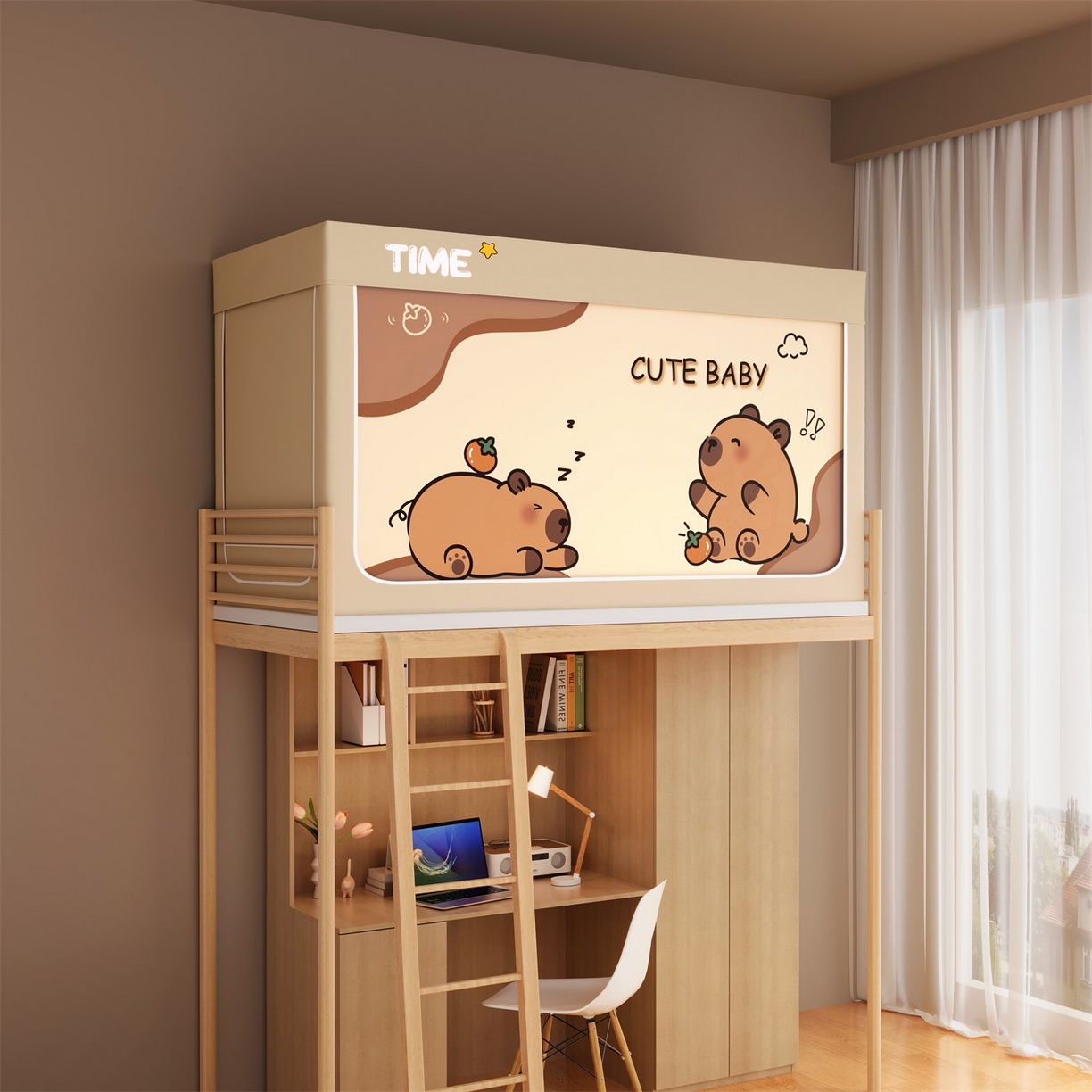 91家纺网 家纺一手货源 找家纺 佳梦家纺 2025新款学生坐床蚊帐-印花系列 小皮卡