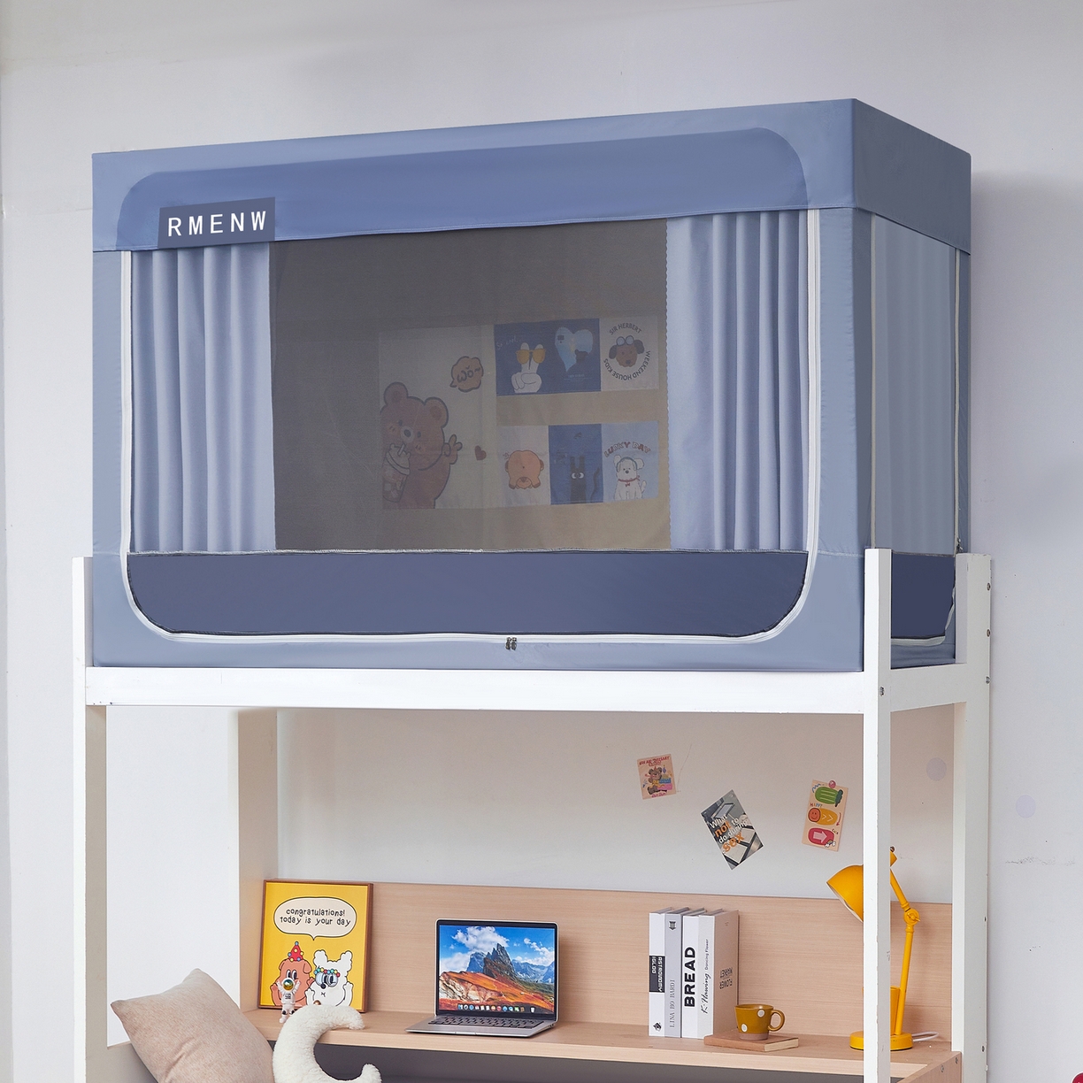 91家纺网 家纺一手货源 找家纺 （总）星际优品 2025新款轻奢款学生一体式遮光蚊帐