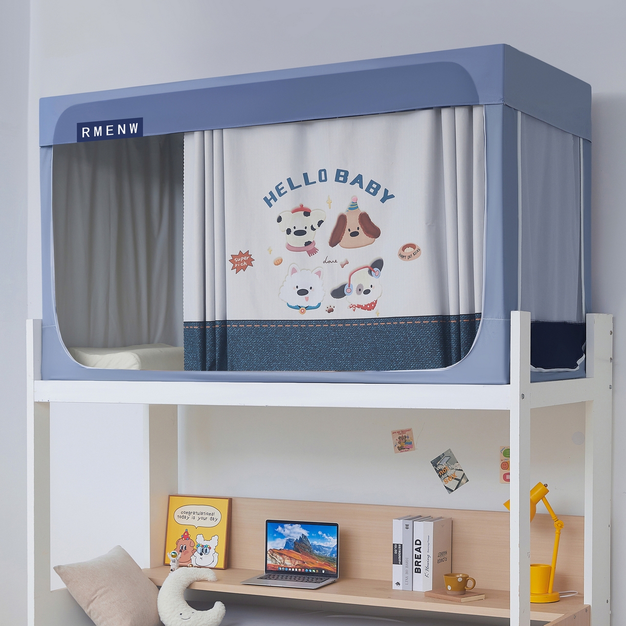 91家纺网 家纺一手货源 找家纺 （总）星际优品 2025新款轻奢款学生一体式遮光蚊帐