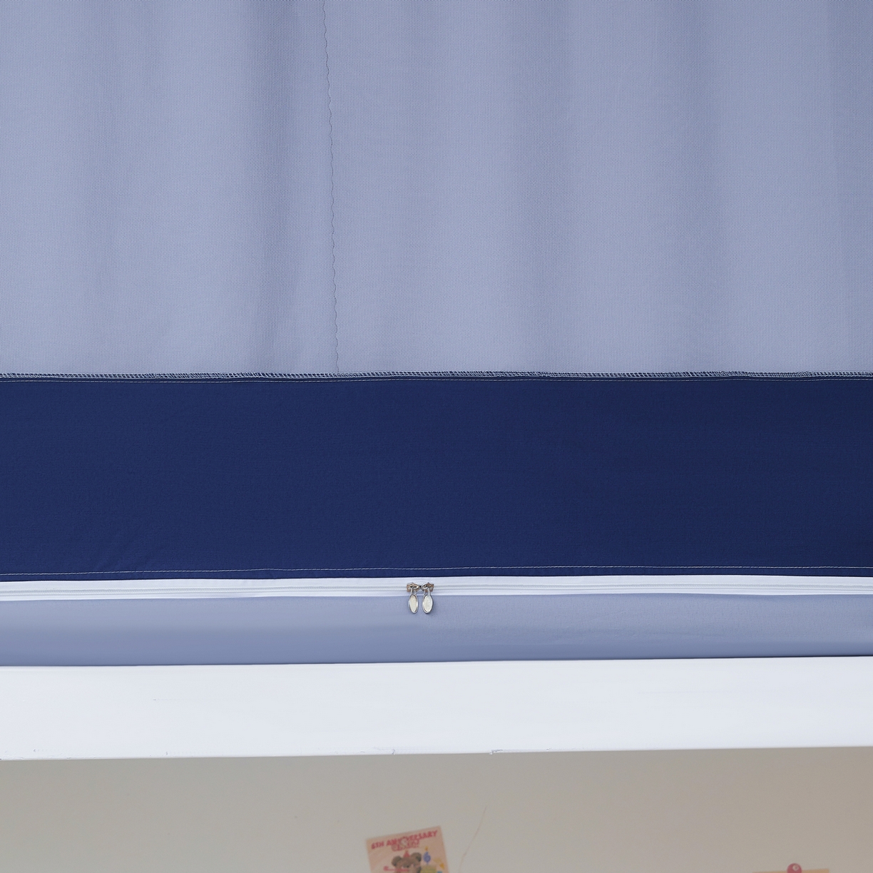 91家纺网 家纺一手货源 找家纺 星际优品 2025新款轻奢款学生一体式遮光蚊帐 星空蓝