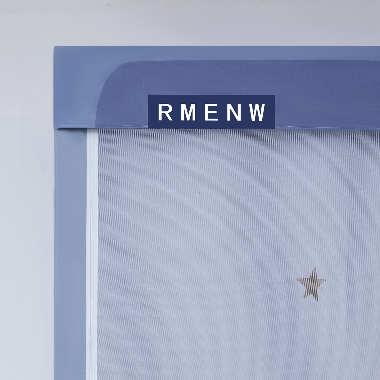 91家纺网 家纺一手货源 找家纺 星际优品 2025新款轻奢款学生一体式遮光蚊帐 星空蓝-布丁猫