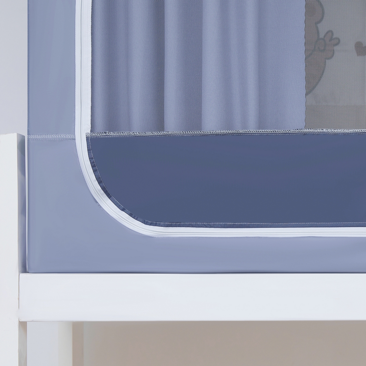 91家纺网 家纺一手货源 找家纺 星际优品 2025新款轻奢款学生一体式遮光蚊帐 星空灰