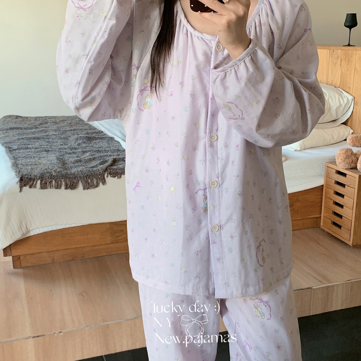 纽约生活 2025新款有氧纱胸垫圆领开扣长袖长裤（会员-5） 星黛露紫