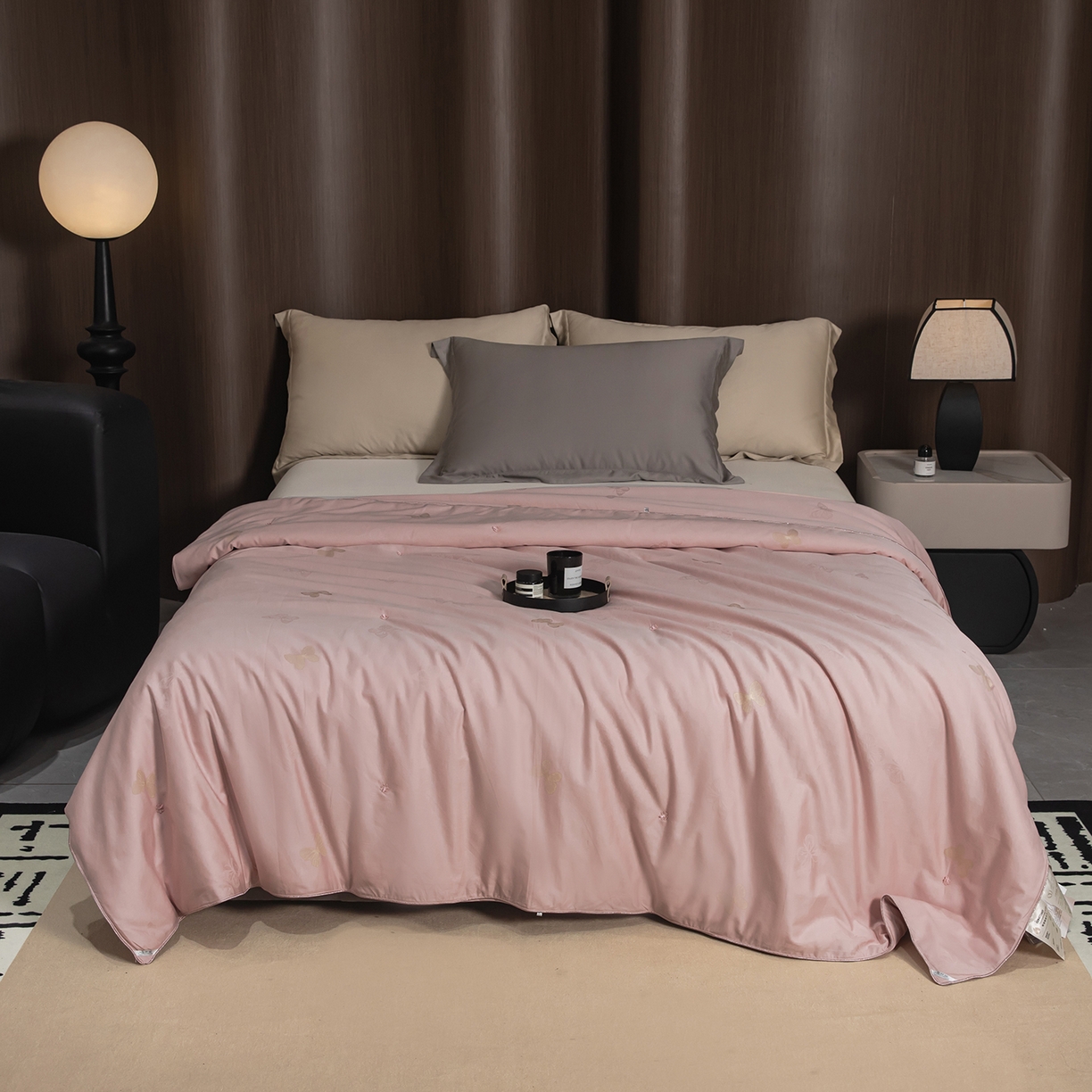 御眠纺羽绒被壳 2025新款蚕丝被蚕丝棉 蝴蝶粉