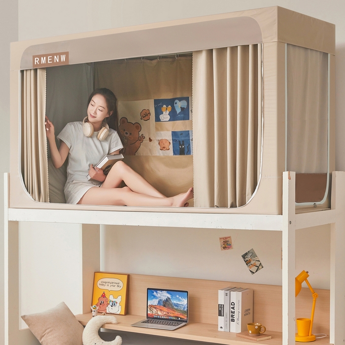 91家纺网 家纺一手货源 找家纺 （总）星际优品 2025新款轻奢款学生一体式遮光蚊帐