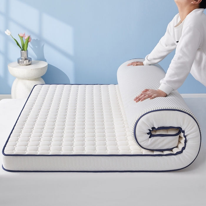 华誉 2025新款跨境电商专供鸟眼布床垫 面包格白色