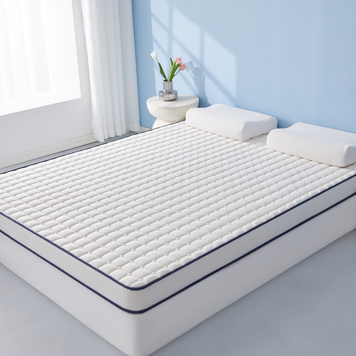 91家纺网 家纺一手货源 找家纺 华誉 2025新款跨境电商专供鸟眼布床垫 面包格白色