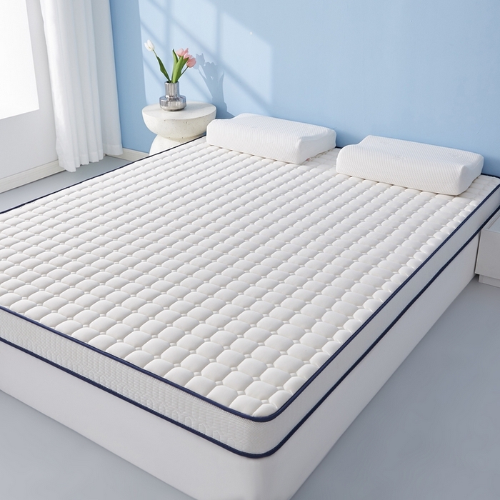 91家纺网 家纺一手货源 找家纺 华誉 2025新款跨境电商专供鸟眼布床垫 面包格白色