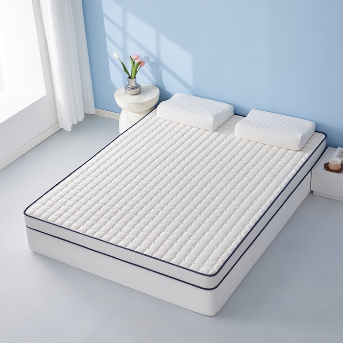 91家纺网 家纺一手货源 找家纺 华誉 2025新款跨境电商专供鸟眼布床垫 面包格白色