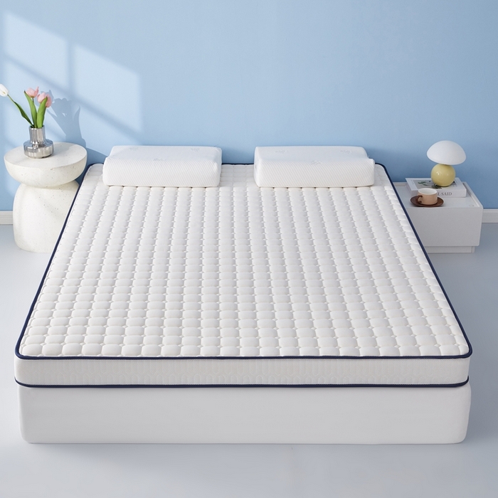 91家纺网 家纺一手货源 找家纺 华誉 2025新款跨境电商专供鸟眼布床垫 面包格白色