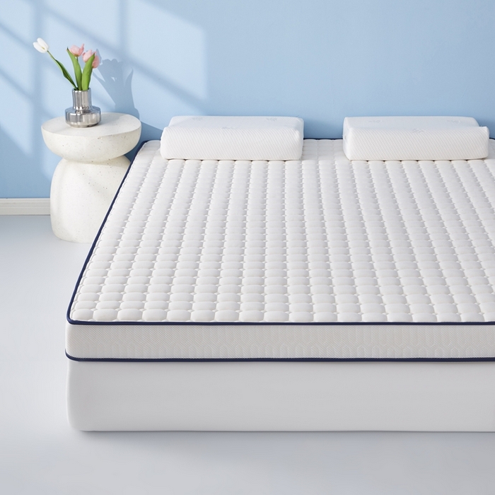 91家纺网 家纺一手货源 找家纺 华誉 2025新款跨境电商专供鸟眼布床垫 面包格白色