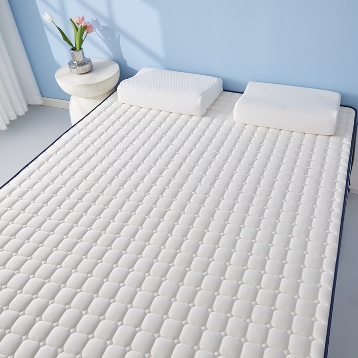 91家纺网 家纺一手货源 找家纺 华誉 2025新款跨境电商专供鸟眼布床垫 面包格白色