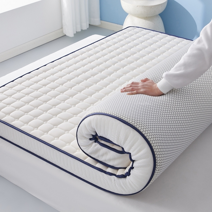 91家纺网 家纺一手货源 找家纺 华誉 2025新款跨境电商专供鸟眼布床垫 面包格白色