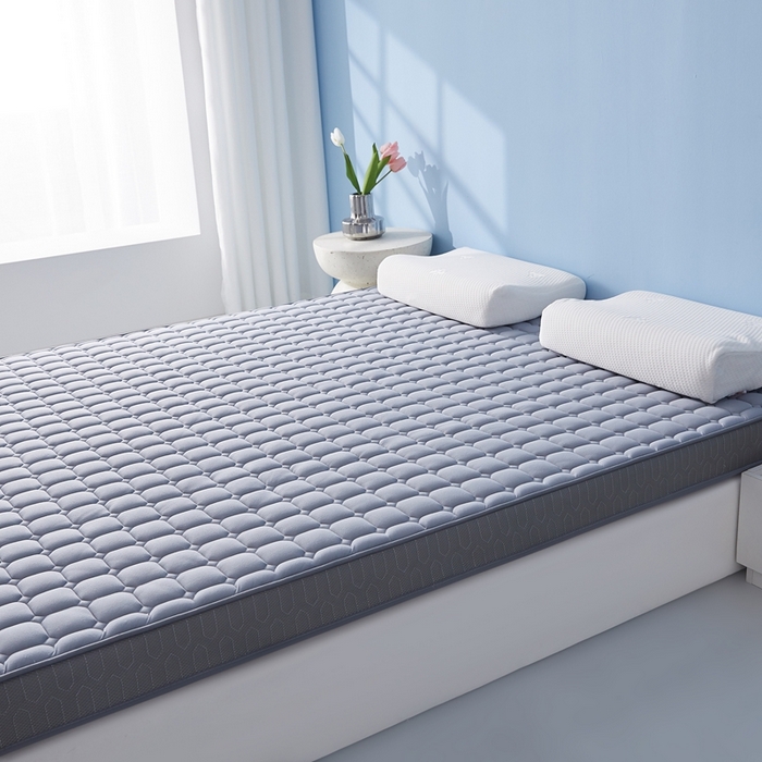 91家纺网 家纺一手货源 找家纺 华誉 2025新款跨境电商专供鸟眼布床垫 面包格灰色