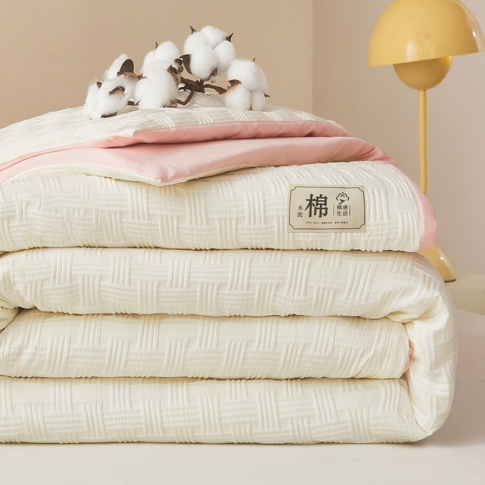 91家纺网 家纺一手货源 找家纺 （总）好睡棉 2025新款华夫格可拆洗新疆棉花被冬被春秋被夏被四季被子被芯