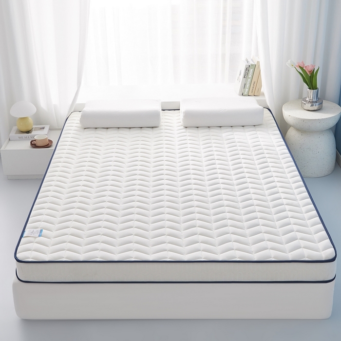 91家纺网 家纺一手货源 找家纺 华誉 2025新款跨境电商专供鸟眼布床垫 麦穗白色