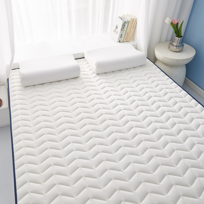 91家纺网 家纺一手货源 找家纺 华誉 2025新款跨境电商专供鸟眼布床垫 麦穗白色