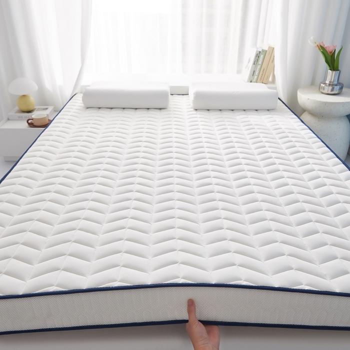 91家纺网 家纺一手货源 找家纺 华誉 2025新款跨境电商专供鸟眼布床垫 麦穗白色