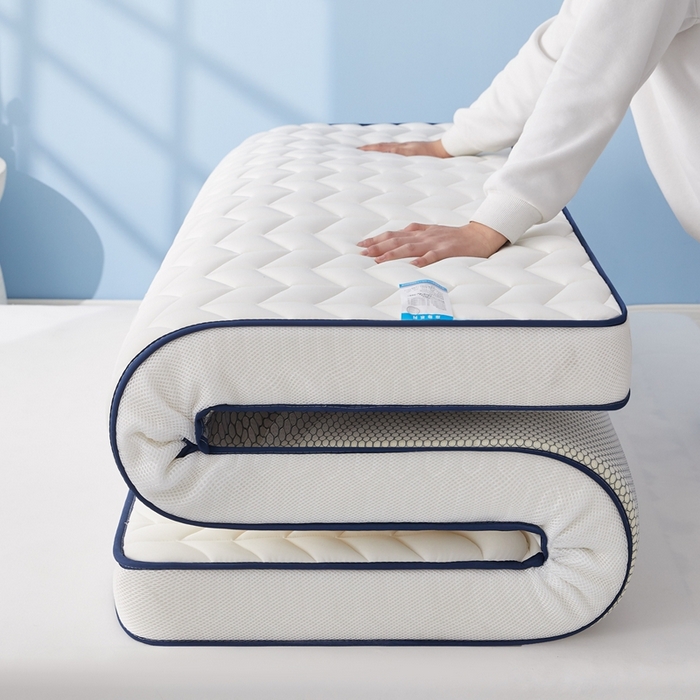 91家纺网 家纺一手货源 找家纺 华誉 2025新款跨境电商专供鸟眼布床垫 麦穗白色