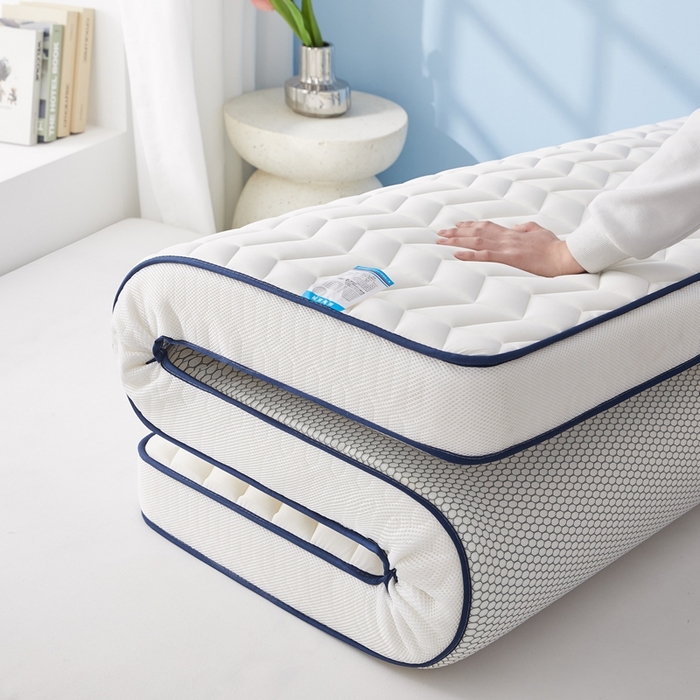 91家纺网 家纺一手货源 找家纺 华誉 2025新款跨境电商专供鸟眼布床垫 麦穗白色