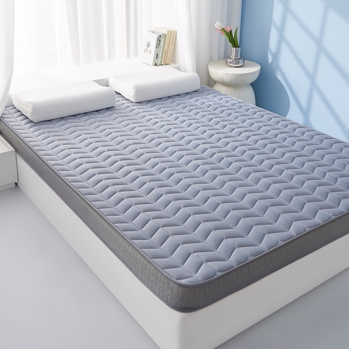 91家纺网 家纺一手货源 找家纺 华誉 2025新款跨境电商专供鸟眼布床垫 麦穗灰色